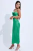 Green Midi Dress Satin Cutout sold by Ally Fashion