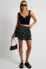 Black Floral Mini Skirt Frilled sold by Ally Fashion