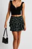 Black Floral Mini Skirt Frilled sold by Ally Fashion