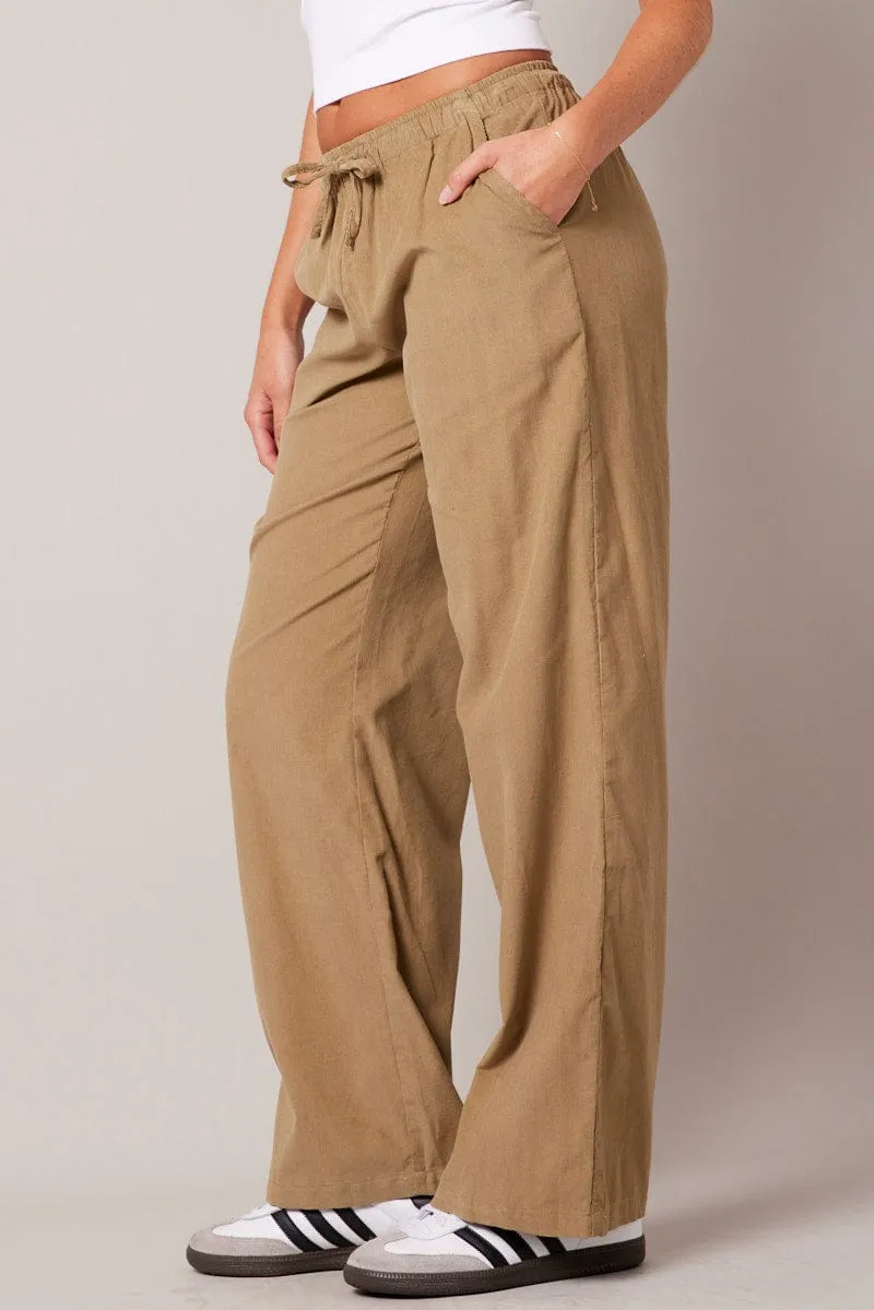Brown Wide Leg Pants Micro Corduroy sold by Ally Fashion product image thumbnail 4