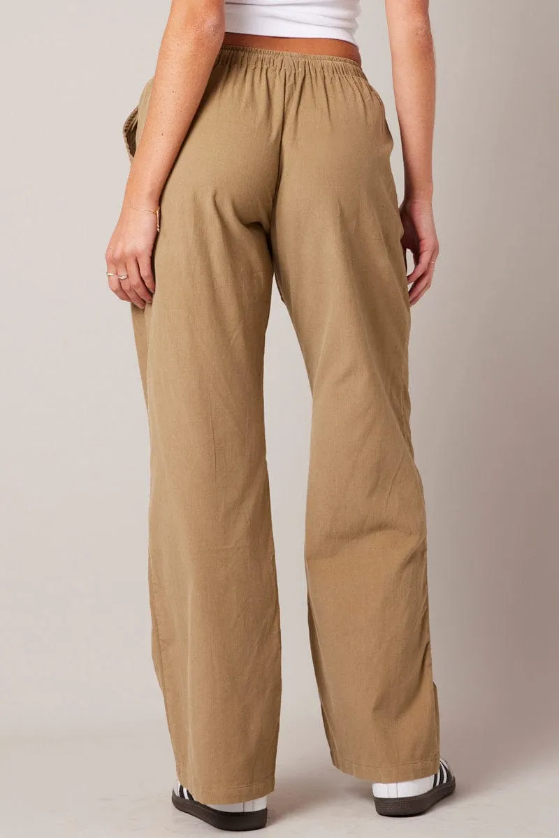 Brown Wide Leg Pants Micro Corduroy sold by Ally Fashion product image thumbnail 5