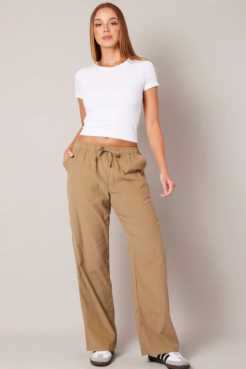 Brown Wide Leg Pants Micro Corduroy sold by Ally Fashion product image thumbnail 2