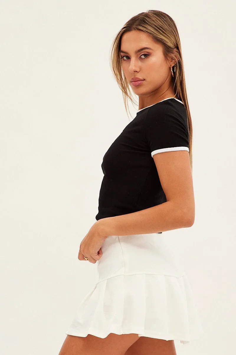 White Micro Mini Skirt Low Rise Tennis Jersey Lined sold by Ally Fashion product image thumbnail 4