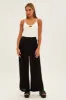 Black Wide Leg Pants High Rise Linen Blend sold by Ally Fashion