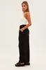 Black Wide Leg Pants High Rise Linen Blend sold by Ally Fashion