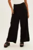 Black Wide Leg Pants High Rise Linen Blend sold by Ally Fashion