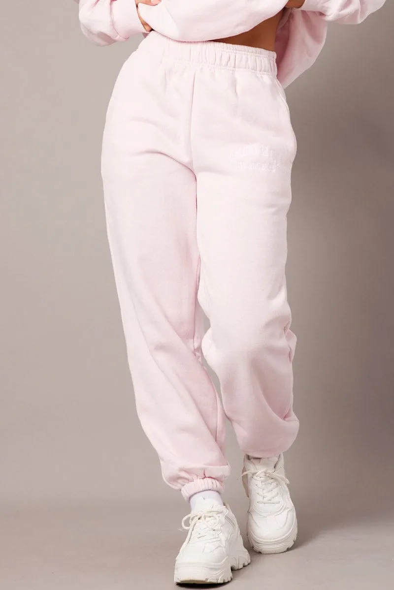 Pink Track Pants High Rise sold by Ally Fashion product image thumbnail 3