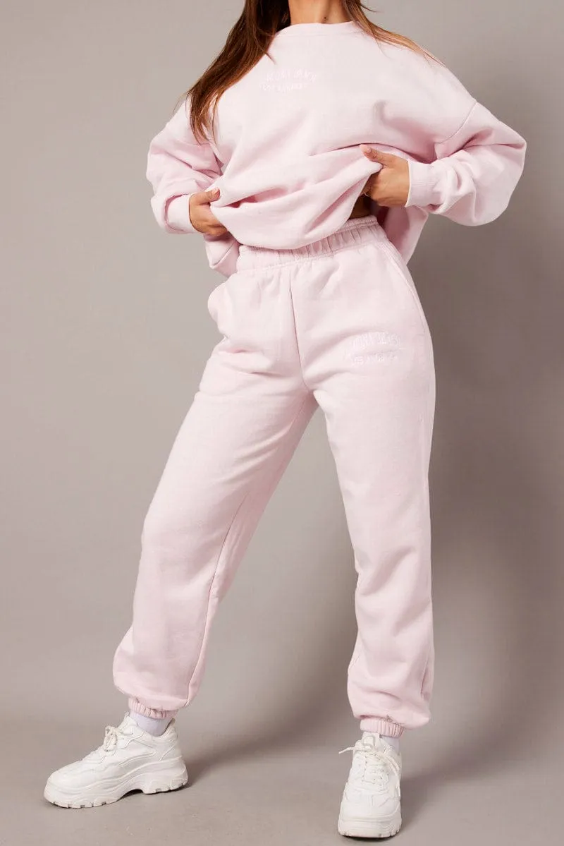 Pink Track Pants High Rise sold by Ally Fashion