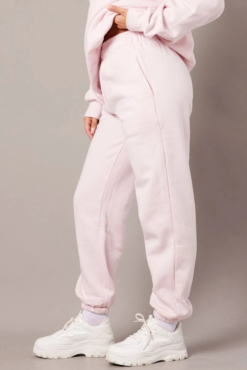 Pink Track Pants High Rise sold by Ally Fashion product image thumbnail 4
