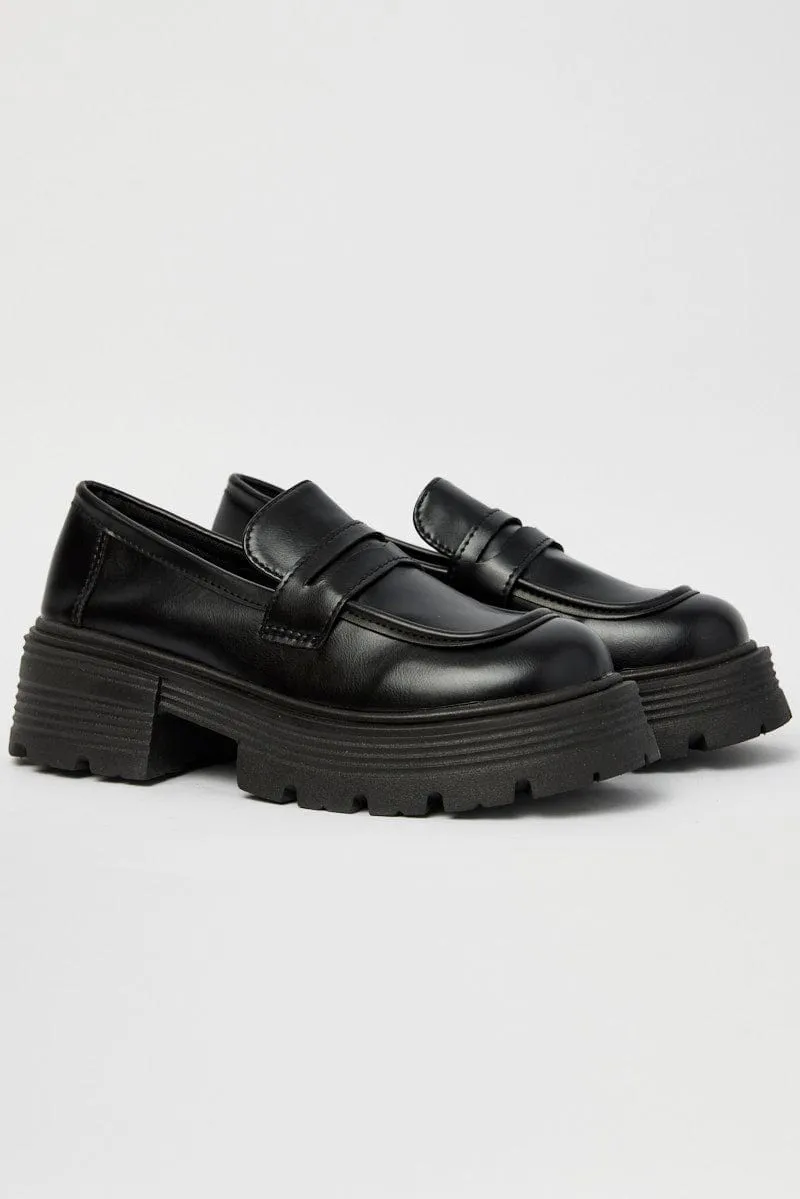 Black Chunky Loafers sold by Ally Fashion