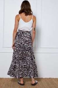 Print Tiered Maxi Skirt sold by Ally Fashion