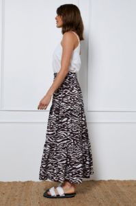 Print Tiered Maxi Skirt sold by Ally Fashion