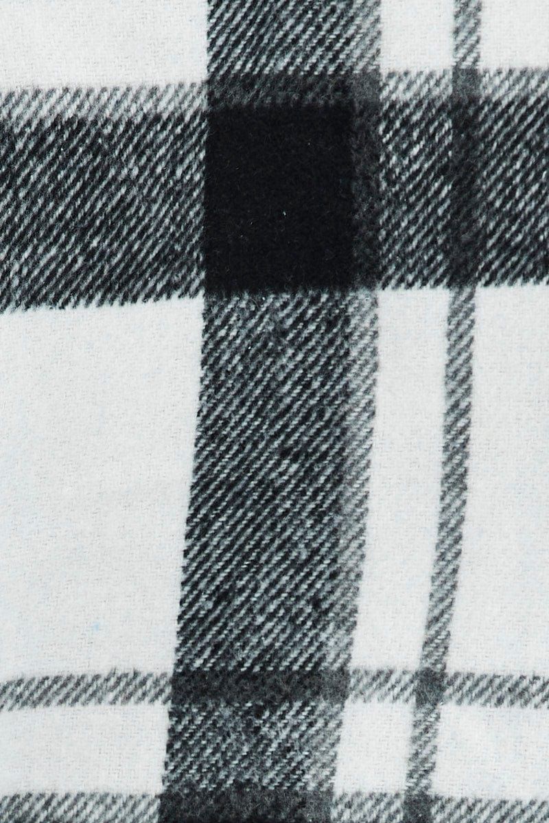 Black Check Shirt Shacket Collared Long Sleeve Checked Print sold by Ally Fashion product image thumbnail 6