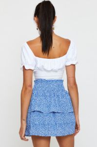 Print Elastic Waist Floral Skater Skirt sold by Ally Fashion