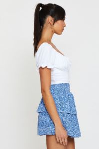 Print Elastic Waist Floral Skater Skirt sold by Ally Fashion