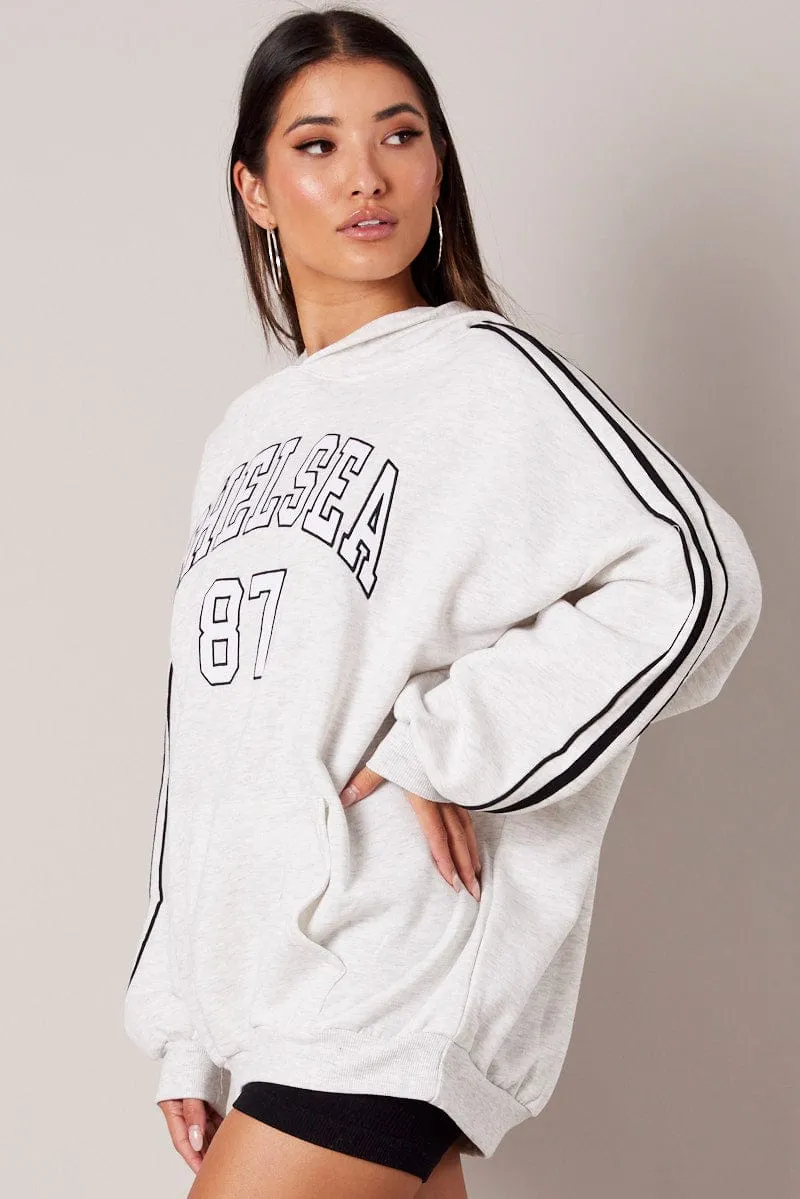 Grey Hoodie Sweater Long Sleeve Graphic sold by Ally Fashion product image thumbnail 4
