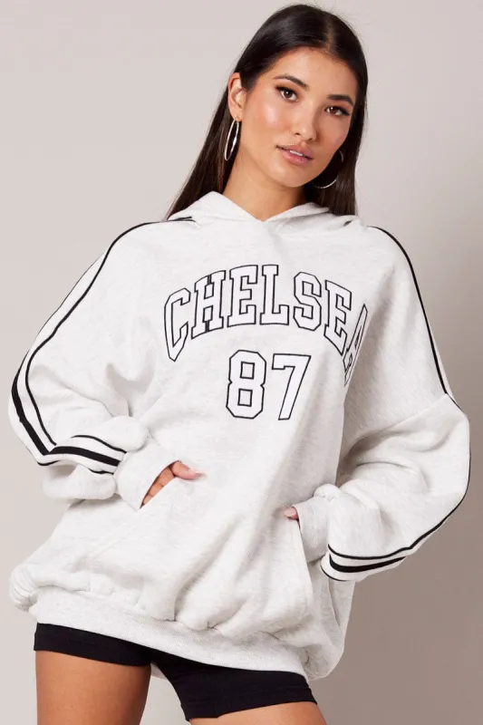Grey Hoodie Sweater Long Sleeve Graphic sold by Ally Fashion