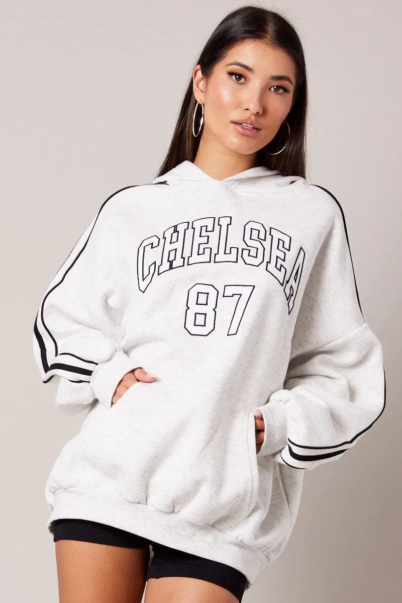 Grey Hoodie Sweater Long Sleeve Graphic sold by Ally Fashion product image thumbnail 3