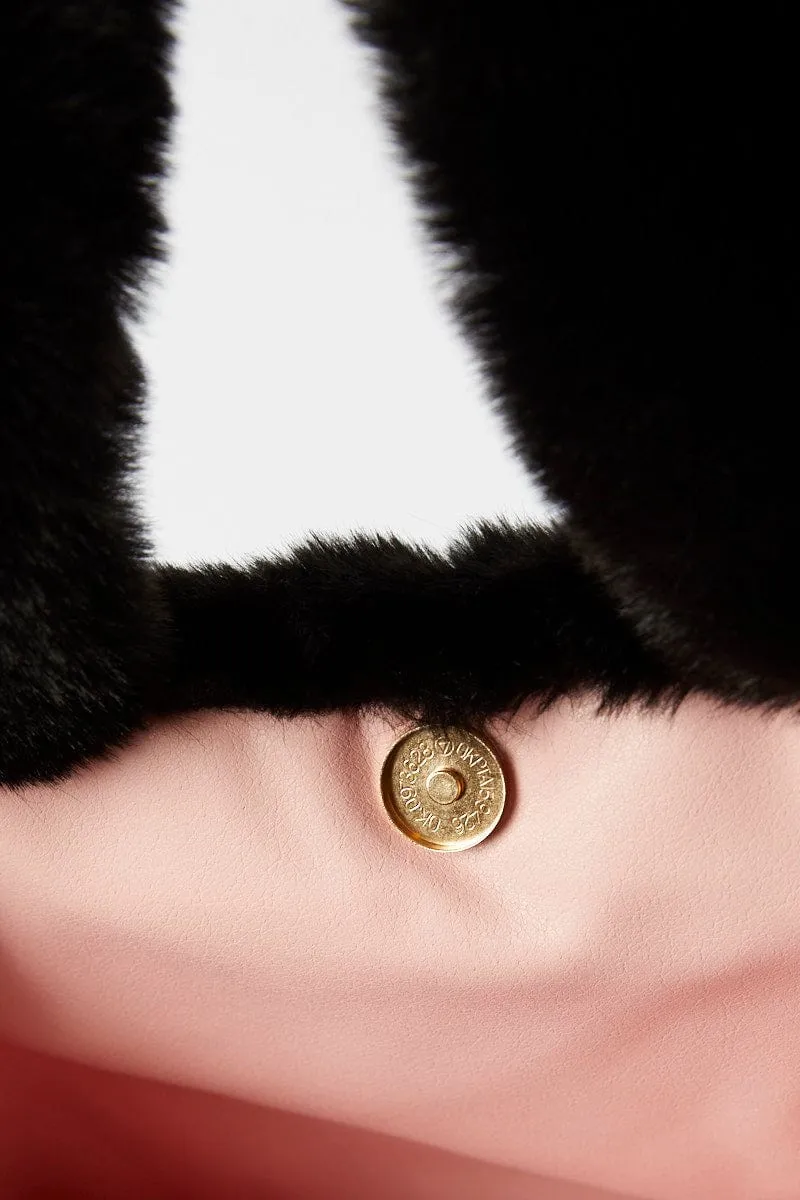 Black Faux Fur Tote Bag sold by Ally Fashion product image thumbnail 2