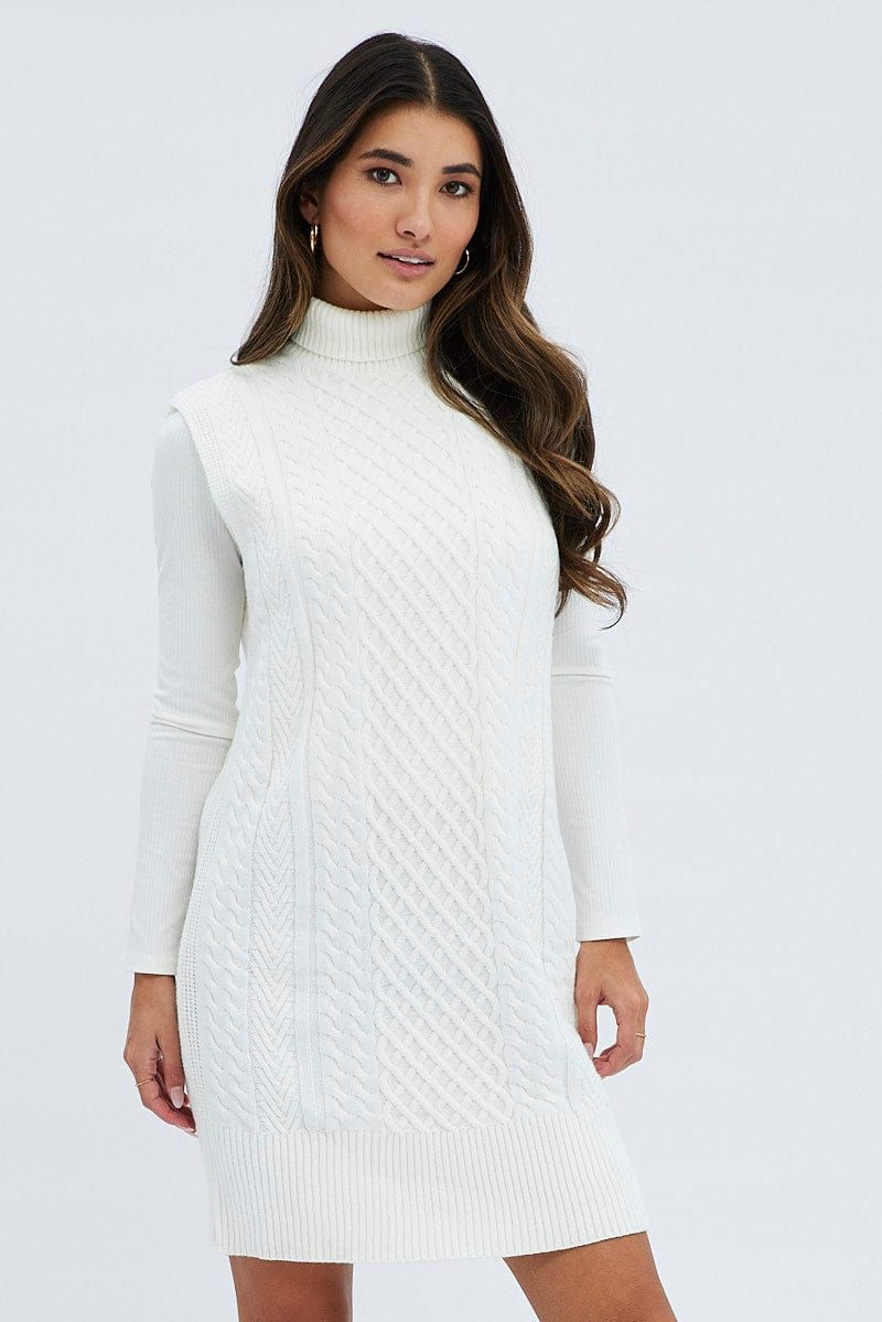 White Knit Dress Mini sold by Ally Fashion product image thumbnail 3