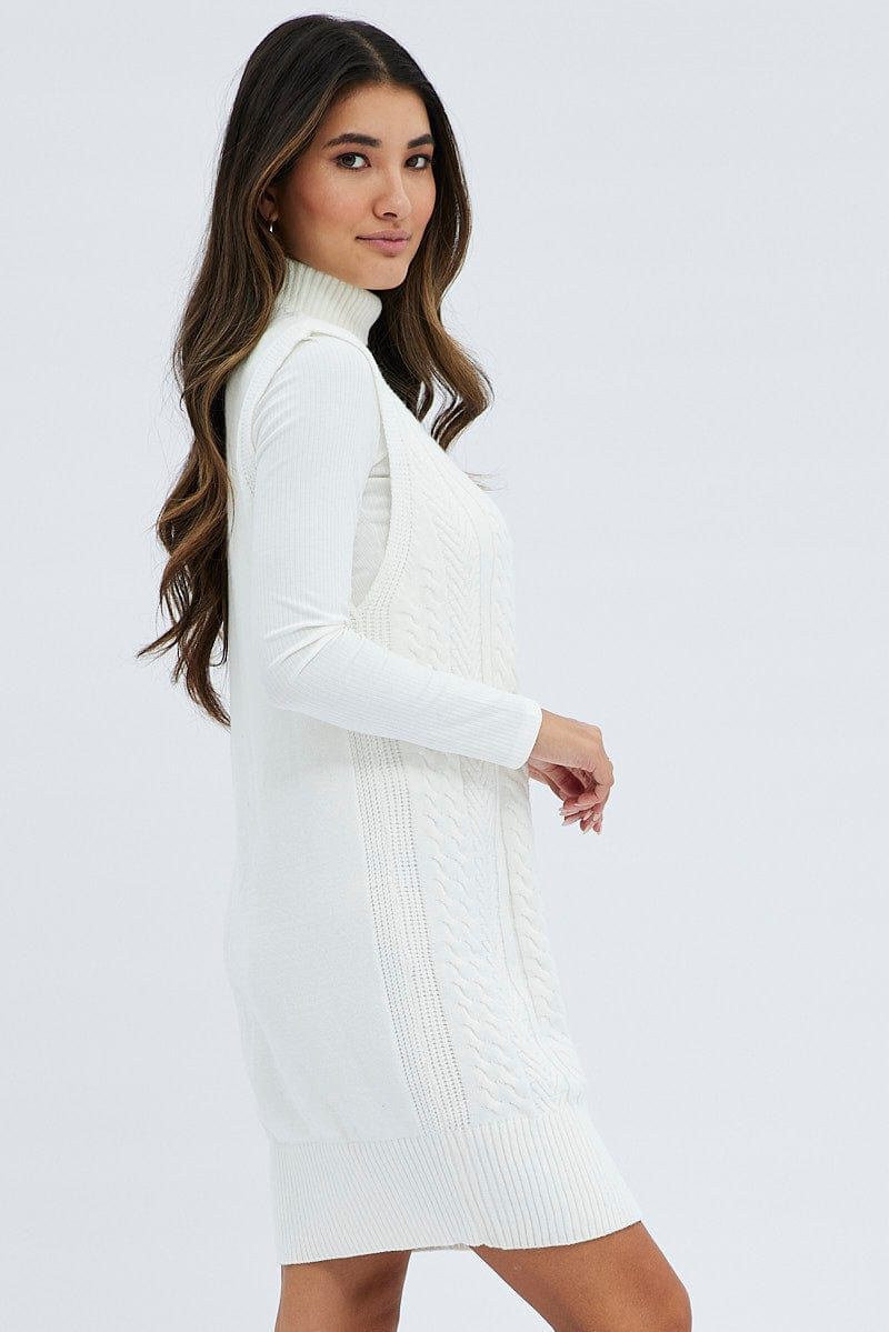 White Knit Dress Mini sold by Ally Fashion product image thumbnail 4