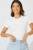 White Longline T Shirt Short Sleeve Crew Neck sold by Ally Fashion
