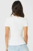 White Longline T Shirt Short Sleeve Crew Neck sold by Ally Fashion