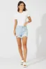 White Longline T Shirt Short Sleeve Crew Neck sold by Ally Fashion