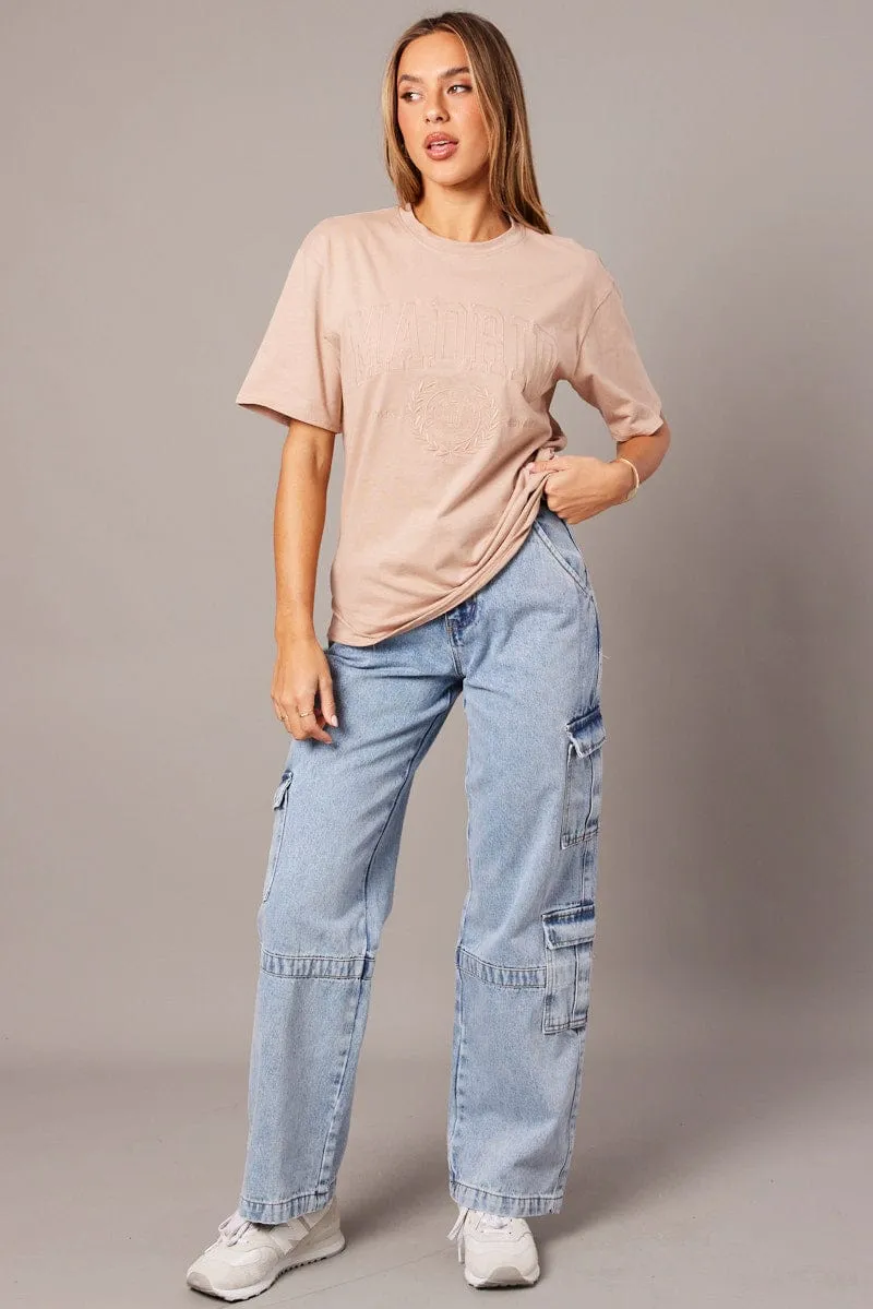 Brown Graphic Tee Short Sleeve sold by Ally Fashion product image thumbnail 2