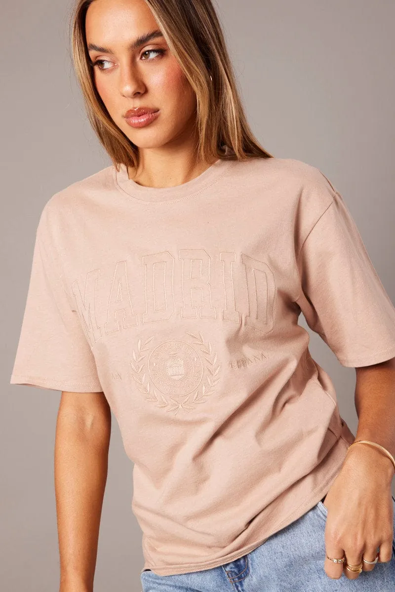 Brown Graphic Tee Short Sleeve sold by Ally Fashion