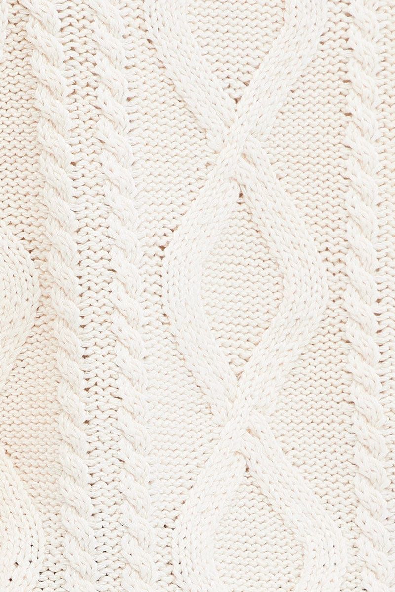 Beige Knit Top Vest Cabled Oversized sold by Ally Fashion product image thumbnail 6
