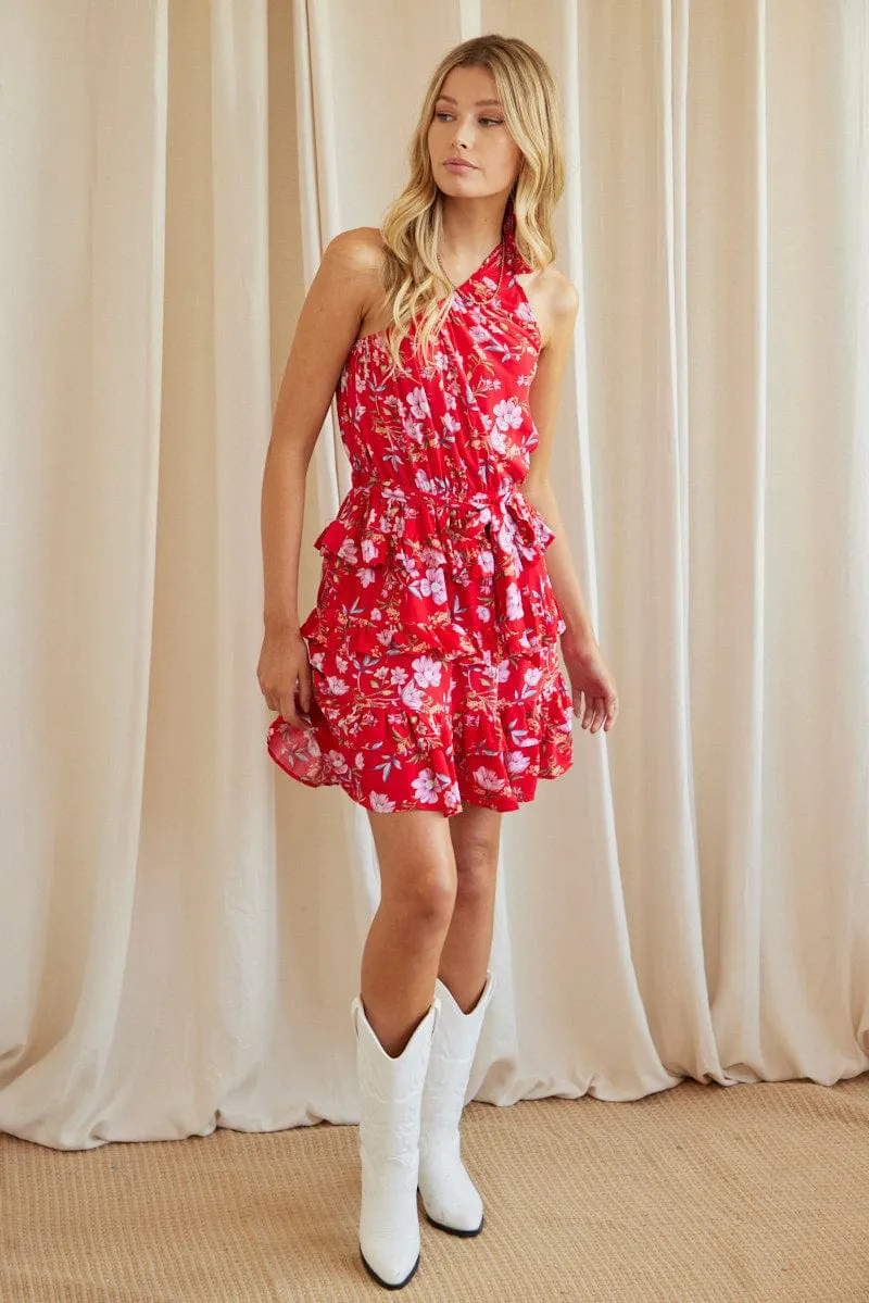 Print Mini Dress One Shoulder Sleeveless sold by Ally Fashion product image thumbnail 2