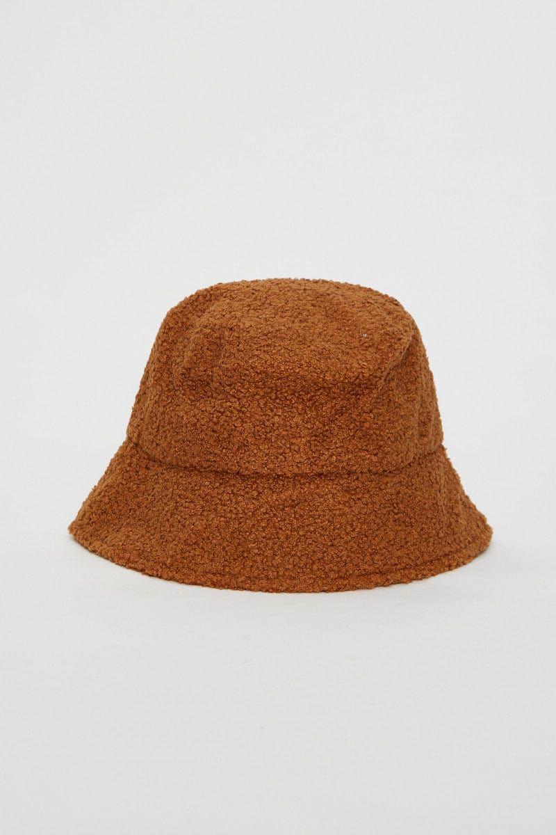 Brown Fuzzy Bucket Hat sold by Ally Fashion
