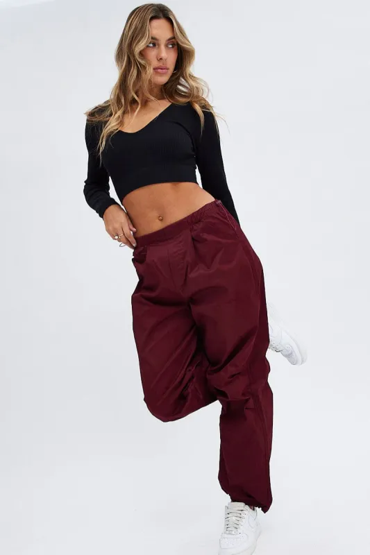 Purple Parachute Cargo Pants Low Rise sold by Ally Fashion