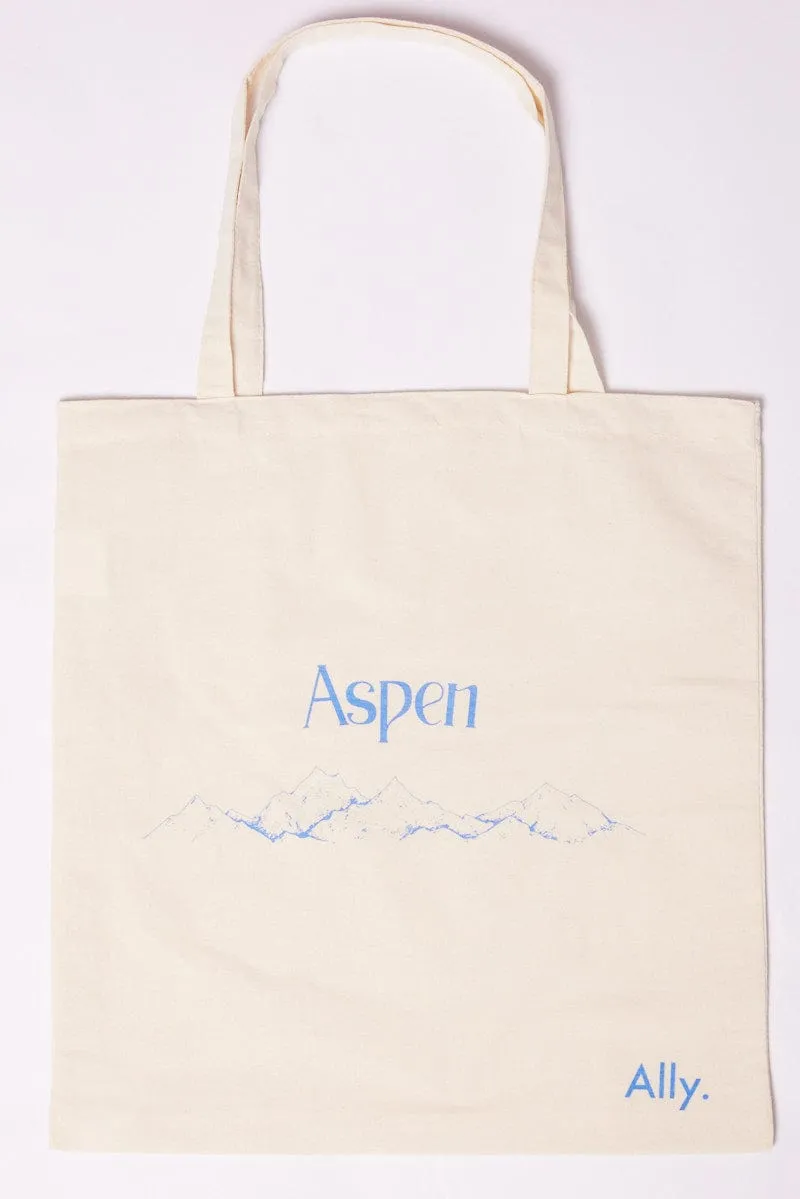 Blue Print Tote Bag Printed Aspen sold by Ally Fashion