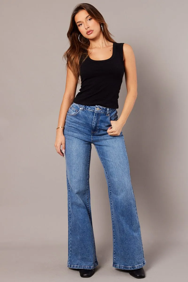 Black Tank Top Scoop Neck Sleeveless sold by Ally Fashion product image thumbnail 2