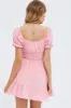 Pink Fit And Flare Dress Short Sleeve Mini sold by Ally Fashion