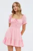 Pink Fit And Flare Dress Short Sleeve Mini sold by Ally Fashion
