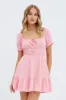 Pink Fit And Flare Dress Short Sleeve Mini sold by Ally Fashion
