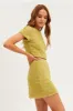 Green Mini Skirt Bodycon Mesh Textured Detail sold by Ally Fashion