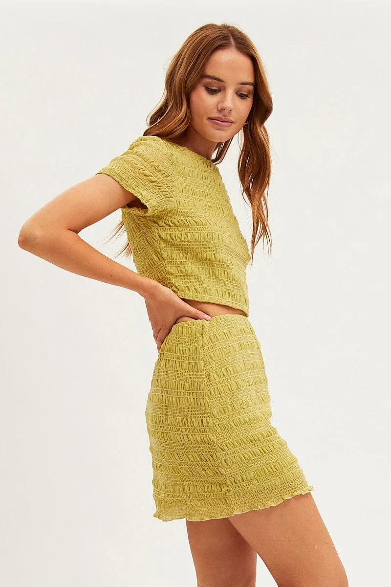 Green Mini Skirt Bodycon Mesh Textured Detail sold by Ally Fashion product image thumbnail 4
