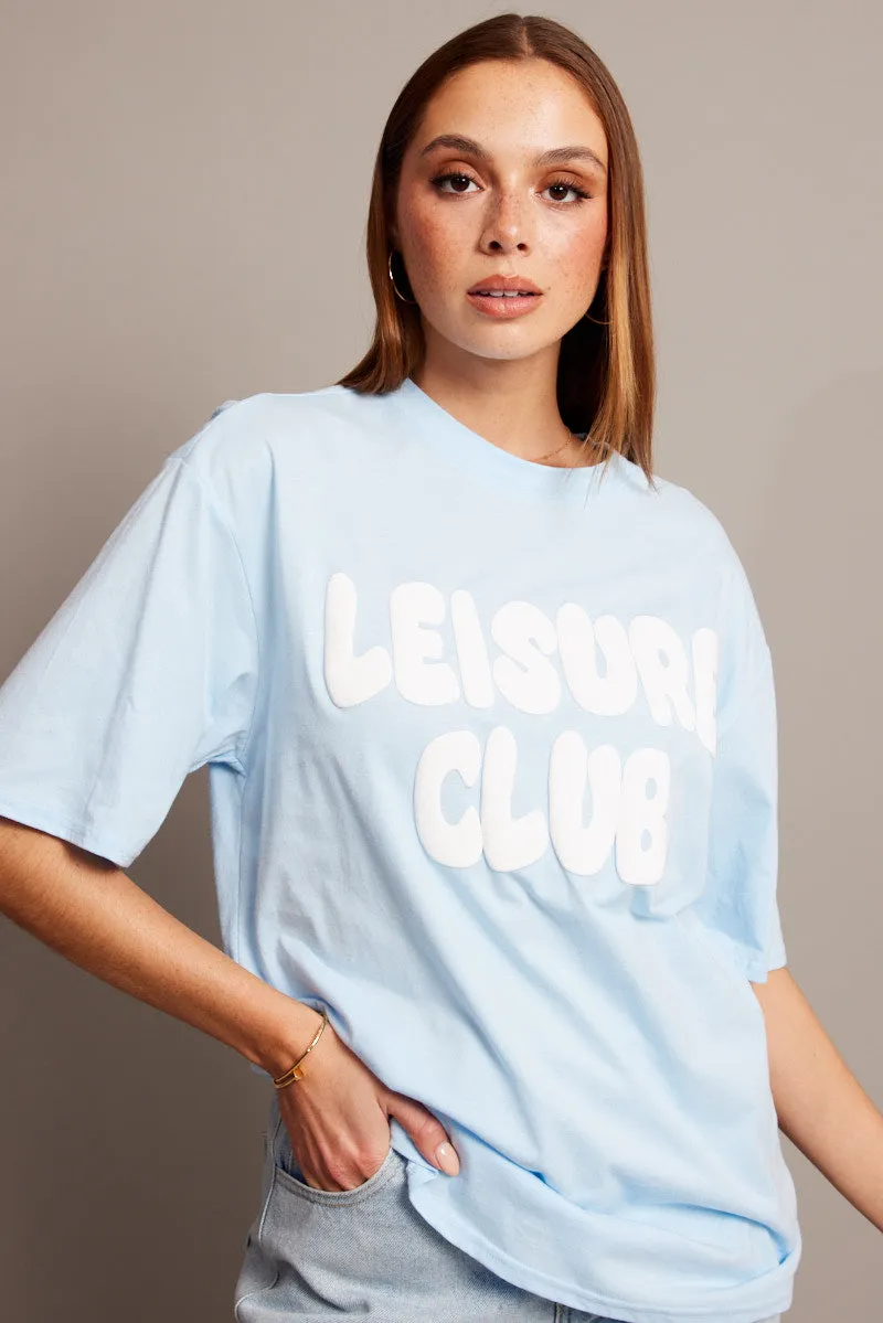 Blue Graphic Tee Short Sleeve sold by Ally Fashion product image thumbnail 3