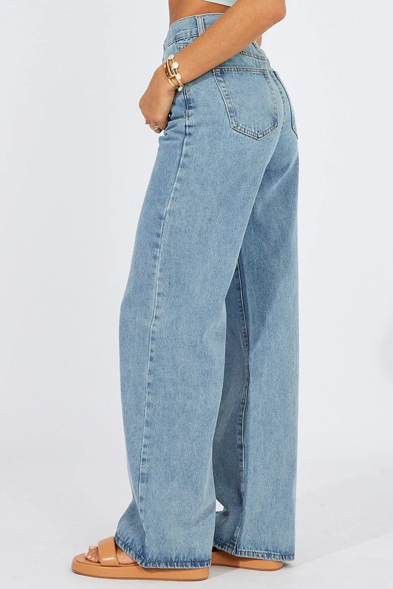 Denim Baggy Denim Jeans Mid Rise sold by Ally Fashion product image thumbnail 4