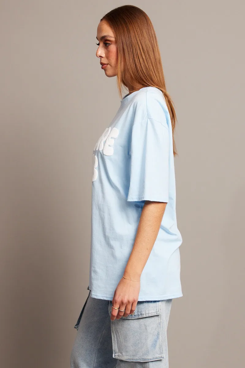 Blue Graphic Tee Short Sleeve sold by Ally Fashion product image thumbnail 4