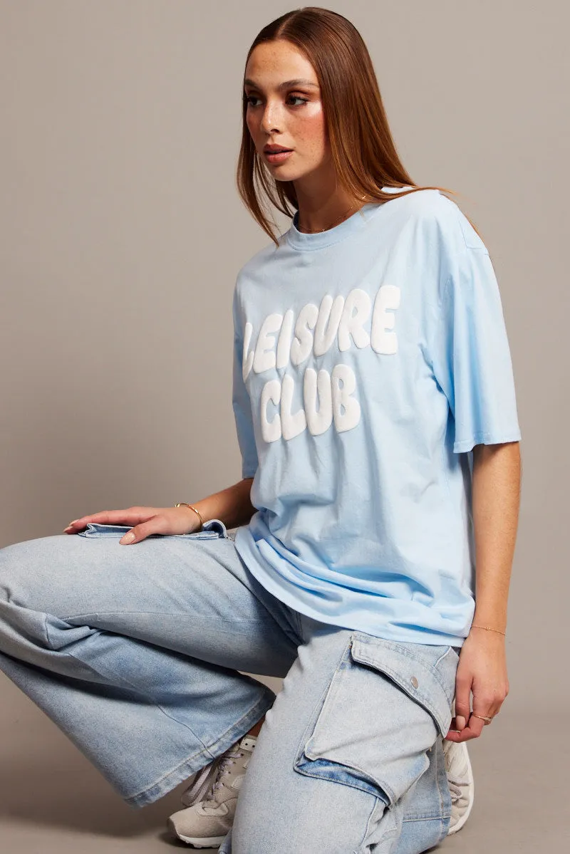 Blue Graphic Tee Short Sleeve sold by Ally Fashion