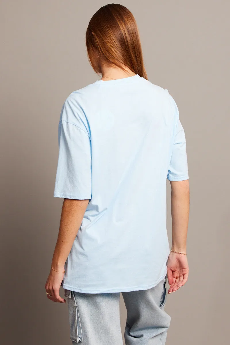 Blue Graphic Tee Short Sleeve sold by Ally Fashion product image thumbnail 5