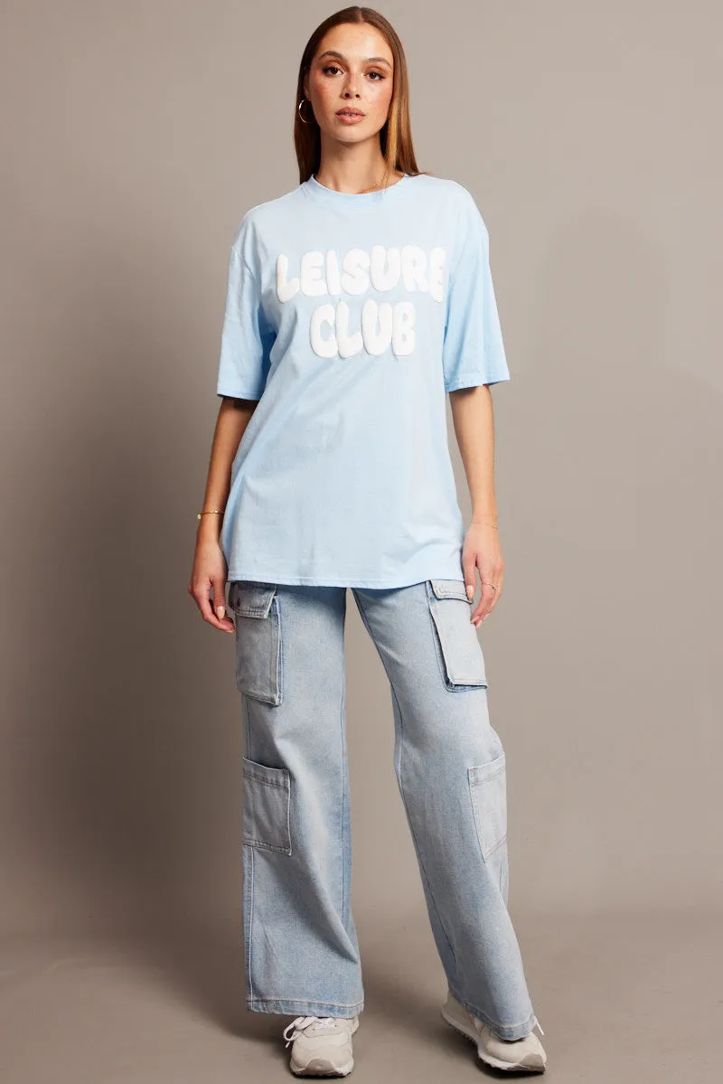 Blue Graphic Tee Short Sleeve sold by Ally Fashion product image thumbnail 2