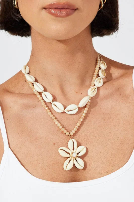 White Shell Detail Necklace sold by Ally Fashion