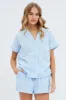 Multi Stripe Stripe Pyjama Piping Button Pj Set sold by Ally Fashion
