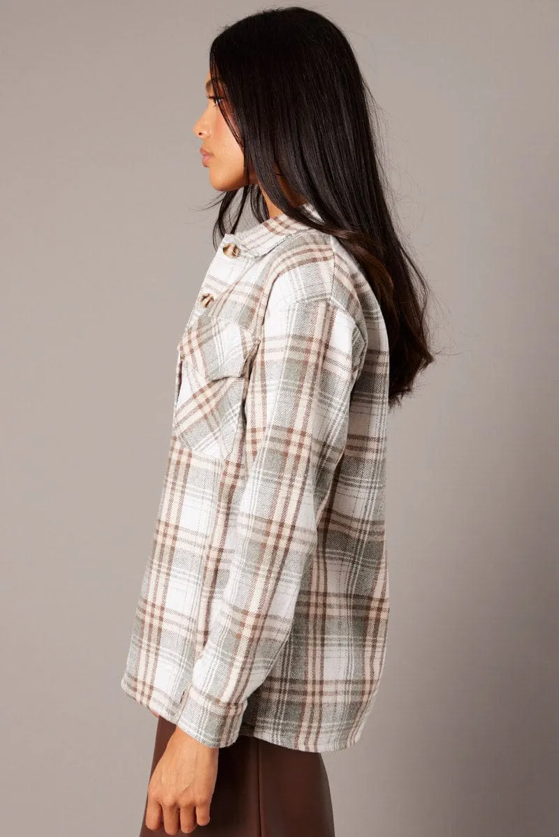 Green Check Relaxed Shirt Long Sleeve sold by Ally Fashion product image thumbnail 4